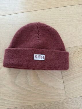 Kith Kids Cuffed Knit Beanie in Burgundy